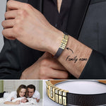 Load image into Gallery viewer, Father&#39;s Day Gift &amp; Mother&#39;s Day! Learther Bracelet With Diamond Name Beads
