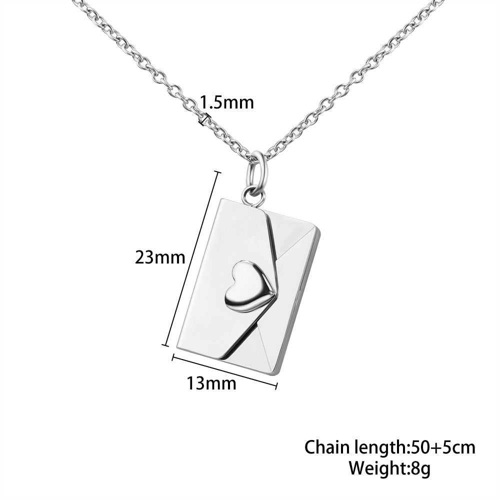 Custom Creative Love Envelope Necklace For Her