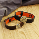 Load image into Gallery viewer, Father&#39;s day gift! Men&#39;s Leather Bracelet with Custom Silver Beads
