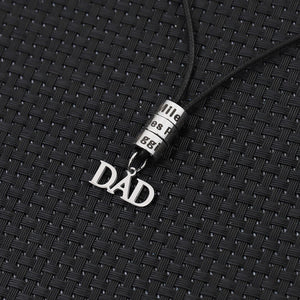 DAD Charm Necklace With Small Custom Beads