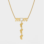 Load image into Gallery viewer, Custom Lovely Baby Feet Name Charm Necklace For Women
