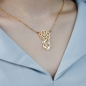 Mother's Day Gift! Custom Family Flower Charm Necklace