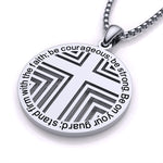 Load image into Gallery viewer, Custom Cross Pattern Round Charm Necklace
