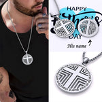 Load image into Gallery viewer, Custom Cross Pattern Round Charm Necklace
