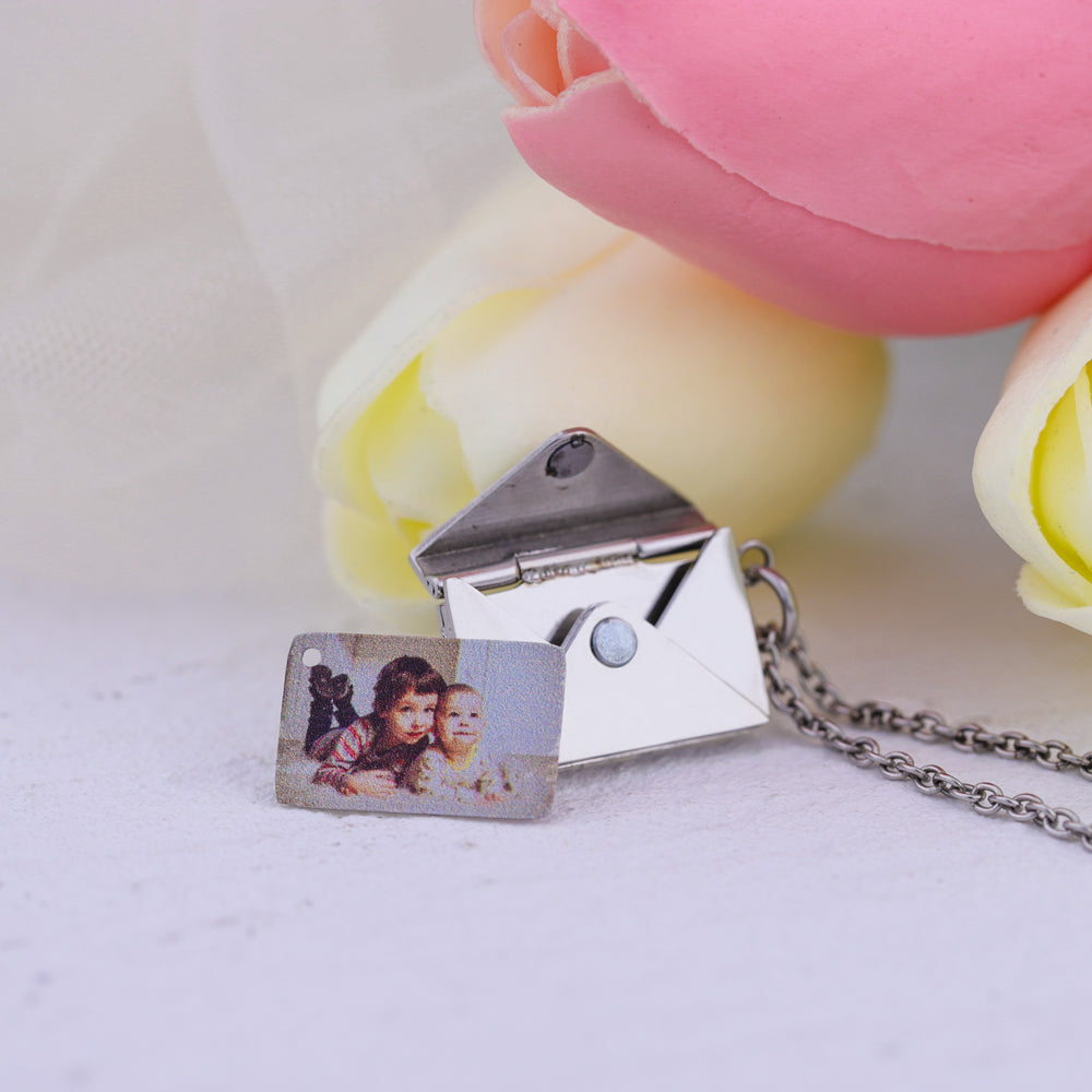 Custom Love Envelope Necklace With Your Precious Photo
