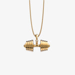Load image into Gallery viewer, &quot;You Be Fearless Be Strong&quot;, Custom Name Dumbbell Necklace
