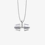 Load image into Gallery viewer, &quot;You Be Fearless Be Strong&quot;, Custom Name Dumbbell Necklace

