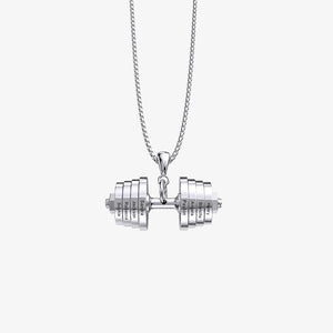 "You Be Fearless Be Strong", Custom Name Dumbbell Necklace