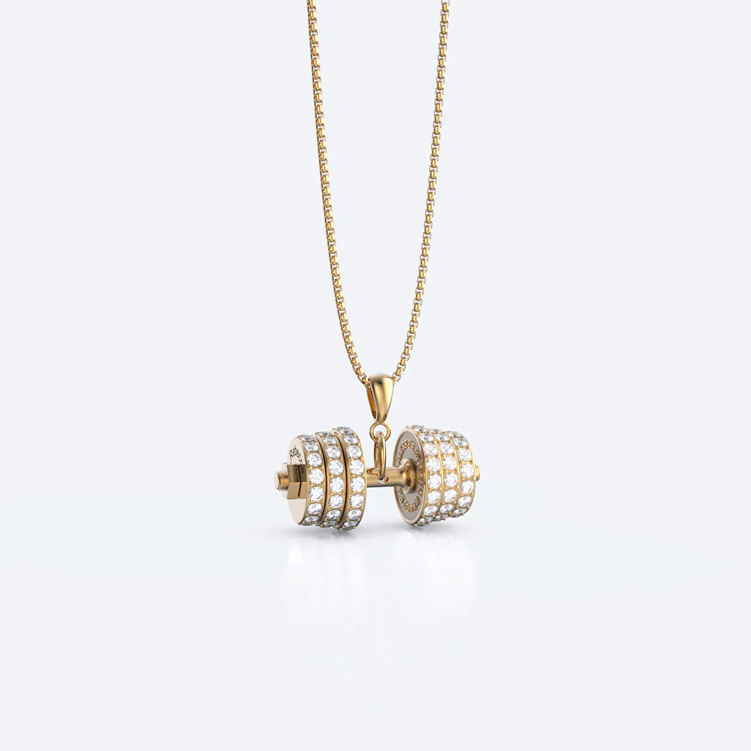 "You Be Fearless Be Strong", Custom Name Dumbbell Necklace