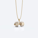 Load image into Gallery viewer, &quot;You Be Fearless Be Strong&quot;, Custom Name Dumbbell Necklace

