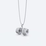 Load image into Gallery viewer, &quot;You Be Fearless Be Strong&quot;, Custom Name Dumbbell Necklace
