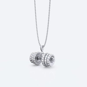 "You Be Fearless Be Strong", Custom Name Dumbbell Necklace