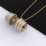 Load image into Gallery viewer, &quot;You Be Fearless Be Strong&quot;, Custom Name Dumbbell Necklace
