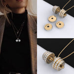 Load image into Gallery viewer, &quot;You Be Fearless Be Strong&quot;, Custom Name Dumbbell Necklace
