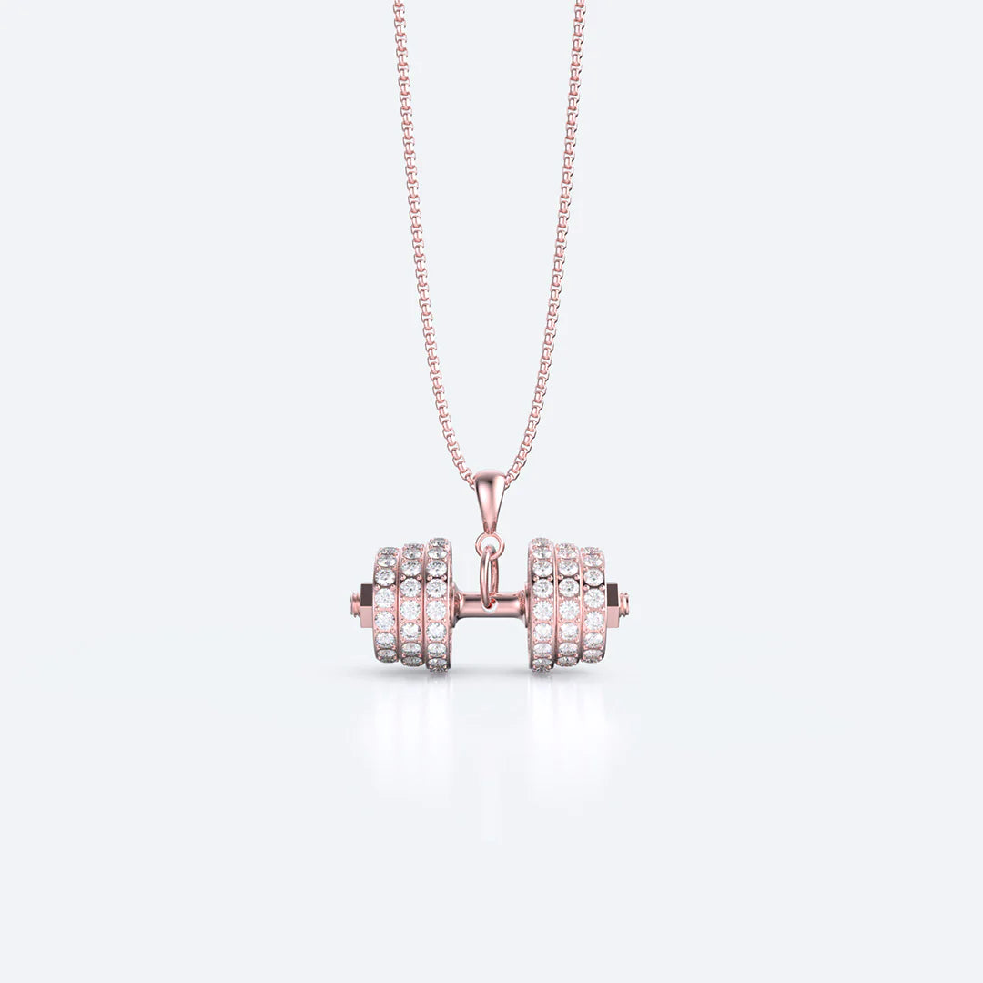 "You Be Fearless Be Strong", Custom Name Dumbbell Necklace