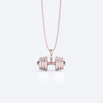 Load image into Gallery viewer, &quot;You Be Fearless Be Strong&quot;, Custom Name Dumbbell Necklace

