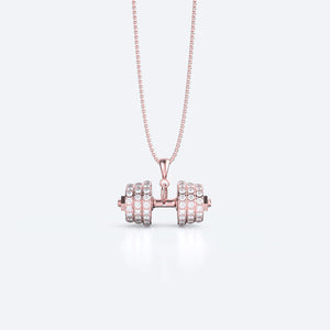 "You Be Fearless Be Strong", Custom Name Dumbbell Necklace