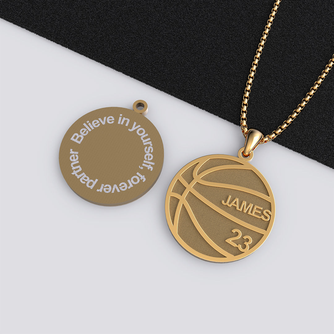 “Believe In Yourself” Inspirational Basketball Necklace
