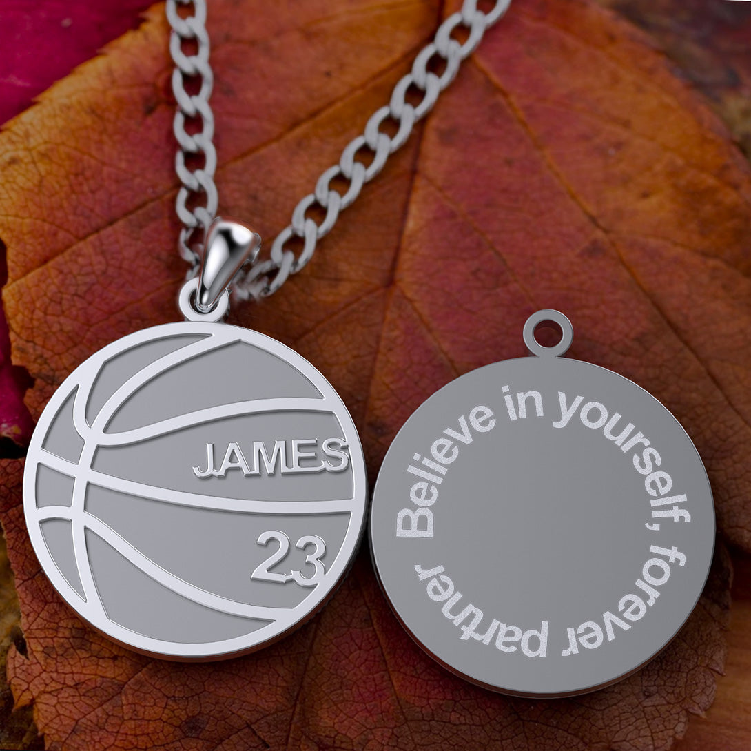 “Believe In Yourself” Inspirational Basketball Necklace