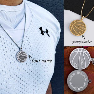 “Believe In Yourself” Inspirational Basketball Necklace
