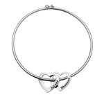Load image into Gallery viewer, Family Bangle Bracelet with Heart Shape Pendants
