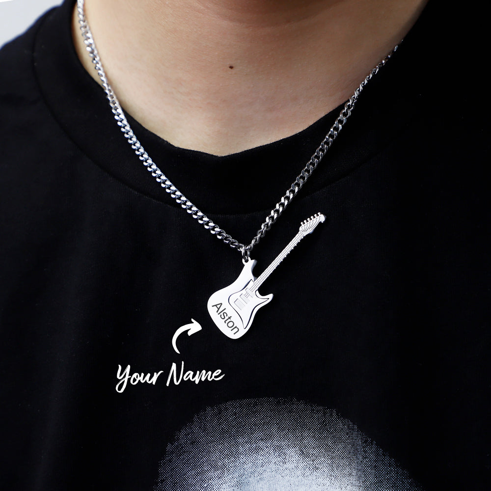 Custom Unique Bass Guitar Name Necklace