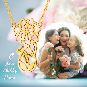 Mother's Day Gift! Custom Family Flower Charm Necklace
