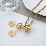 Load image into Gallery viewer, &quot;You Be Fearless Be Strong&quot;, Custom Name Dumbbell Necklace
