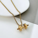 Load image into Gallery viewer, &quot;You Be Fearless Be Strong&quot;, Custom Name Dumbbell Necklace
