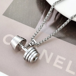"You Be Fearless Be Strong", Custom Name Dumbbell Necklace