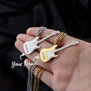 Custom Unique Bass Guitar Name Necklace