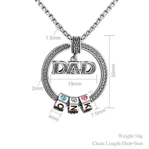 Creative DAD Round Celtic Necklace, Father's Day Gift!