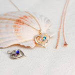 Load image into Gallery viewer, Custom Couple Name Birthstone Heart Necklace
