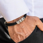 Load image into Gallery viewer, Men Black Cord Bracelet With Custom Beads
