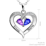 Load image into Gallery viewer, Custom Couple Name Birthstone Heart Necklace
