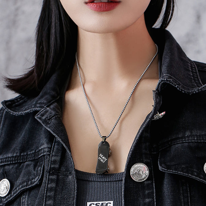 Unique Gift, Personalized Fashion Skateboard Necklace