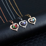 Load image into Gallery viewer, Custom Couple Name Birthstone Heart Necklace
