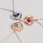 Load image into Gallery viewer, Custom Couple Name Birthstone Heart Necklace
