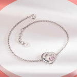 Load image into Gallery viewer, Women&#39;s Bracelet with Custom Heart Birthstone and Name
