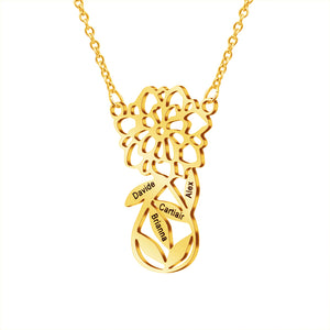 Mother's Day Gift! Custom Family Flower Charm Necklace