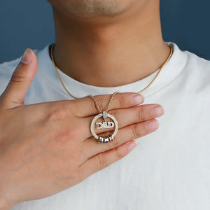 Creative DAD Round Celtic Necklace, Father's Day Gift!