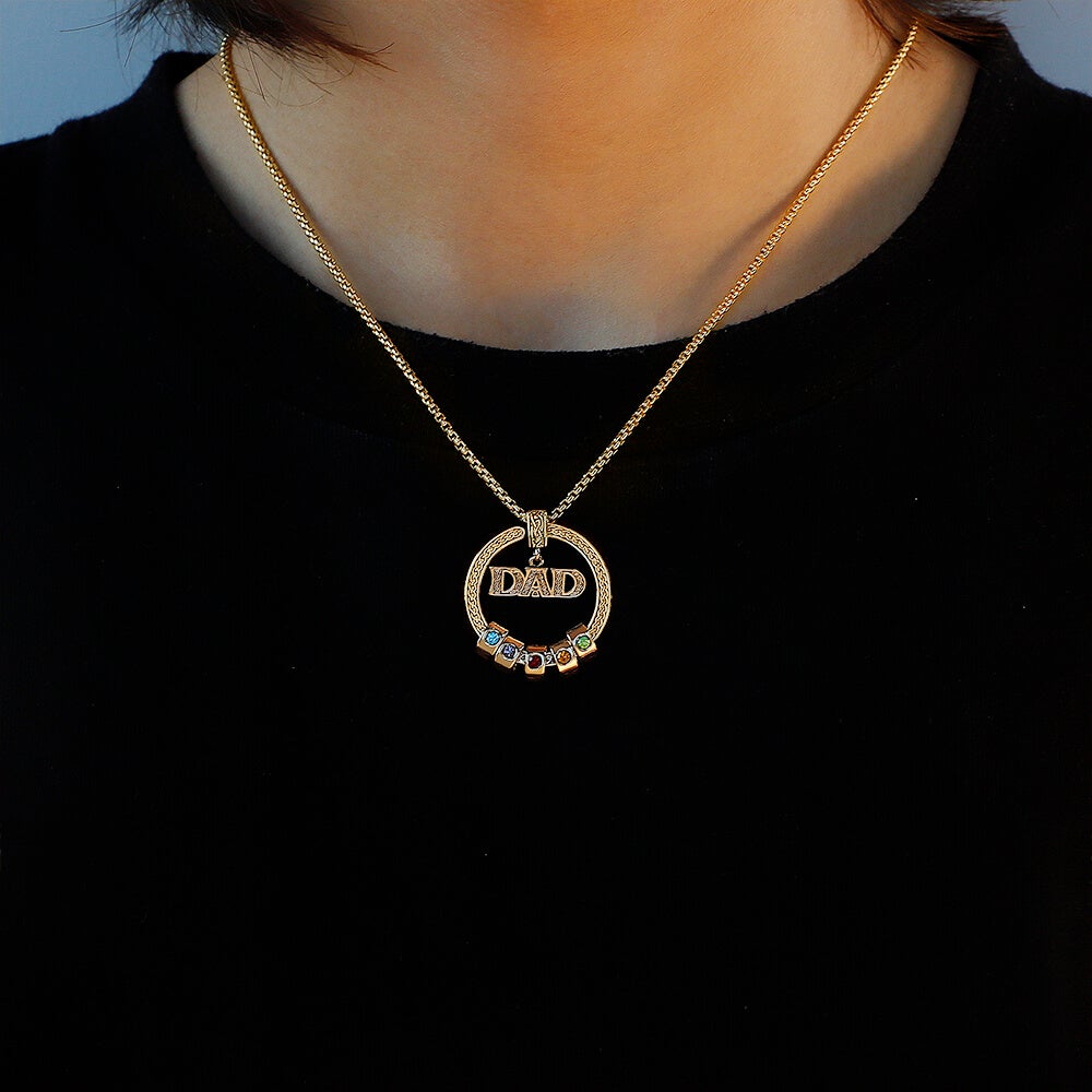 Creative DAD Round Celtic Necklace, Father's Day Gift!