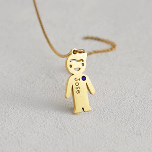 Custom Lovely Baby Birthstone Name Charms Necklace For Mother
