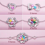 Load image into Gallery viewer, Women&#39;s Bracelet with Custom Heart Birthstone and Name
