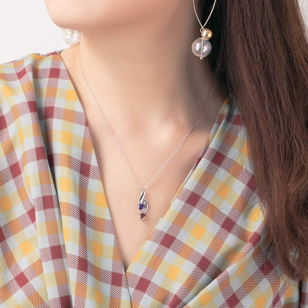 Personalized Couple Name Birthstone Necklace