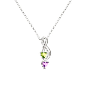 Personalized Couple Name Birthstone Necklace