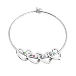 Load image into Gallery viewer, Mother&#39;s Love Heart Bracelet with Colorful Birthstone
