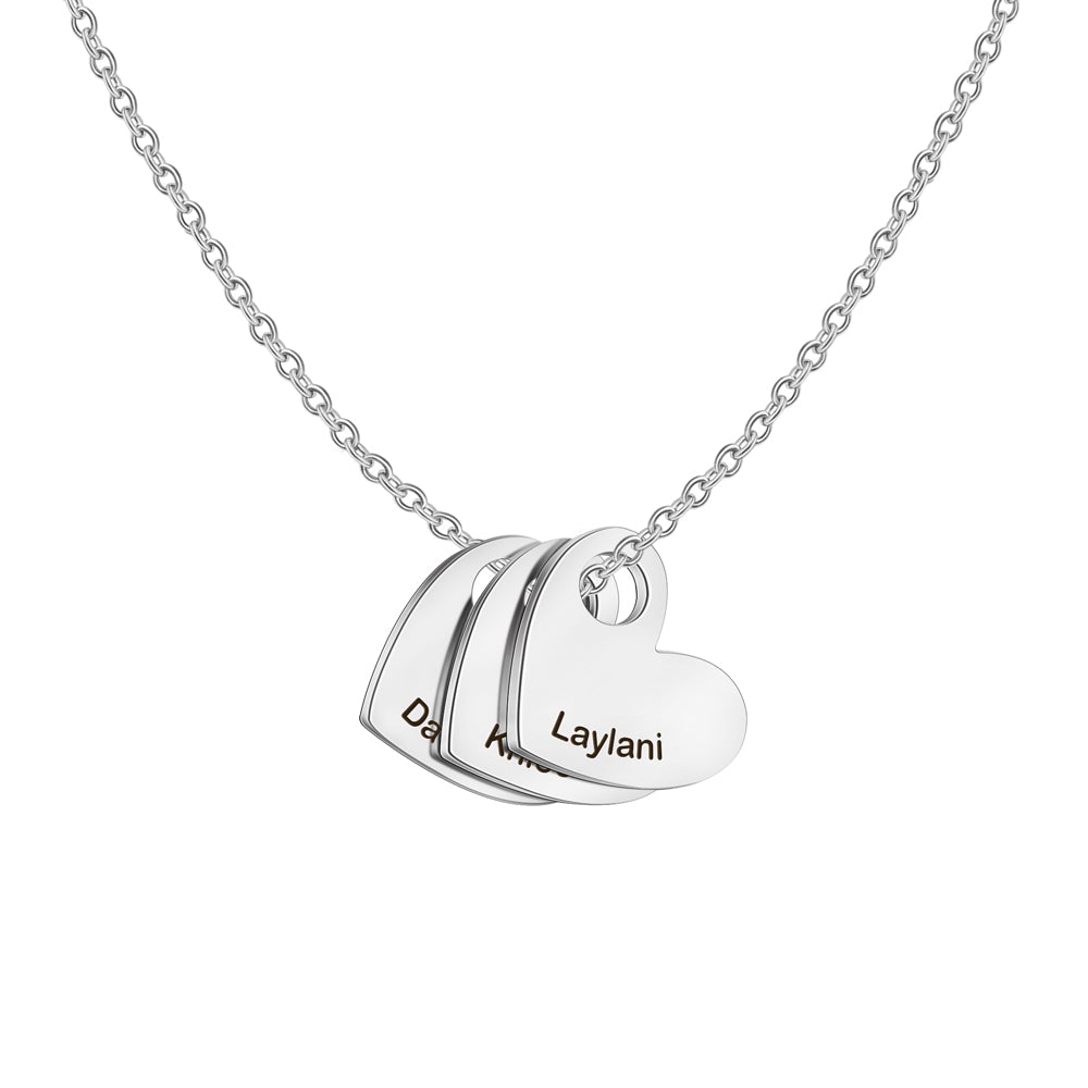Hot Sale! Sterling Silver Heart Shape Pendants Name Necklace