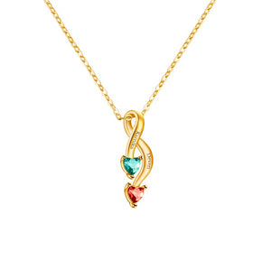 Personalized Couple Name Birthstone Necklace