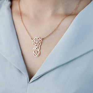 Mother's Day Gift! Custom Family Flower Charm Necklace